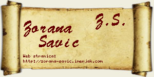 Zorana Savić vizit kartica